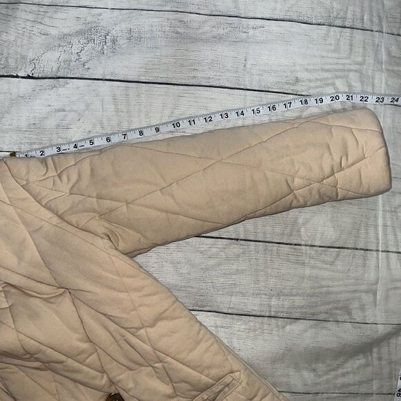 Free People Tawny Pillow Quilted Jacket Coat Cream Puffy Boyfriend sz M Medium - Picture 8 of 10